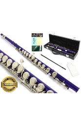 D'Luca 400 Series Purple 16 Closed Hole C Flute with Offset G and Split E Mechanism, PU Leather Case, Cleaning Kit and 1 Year Manufacturer Warranty