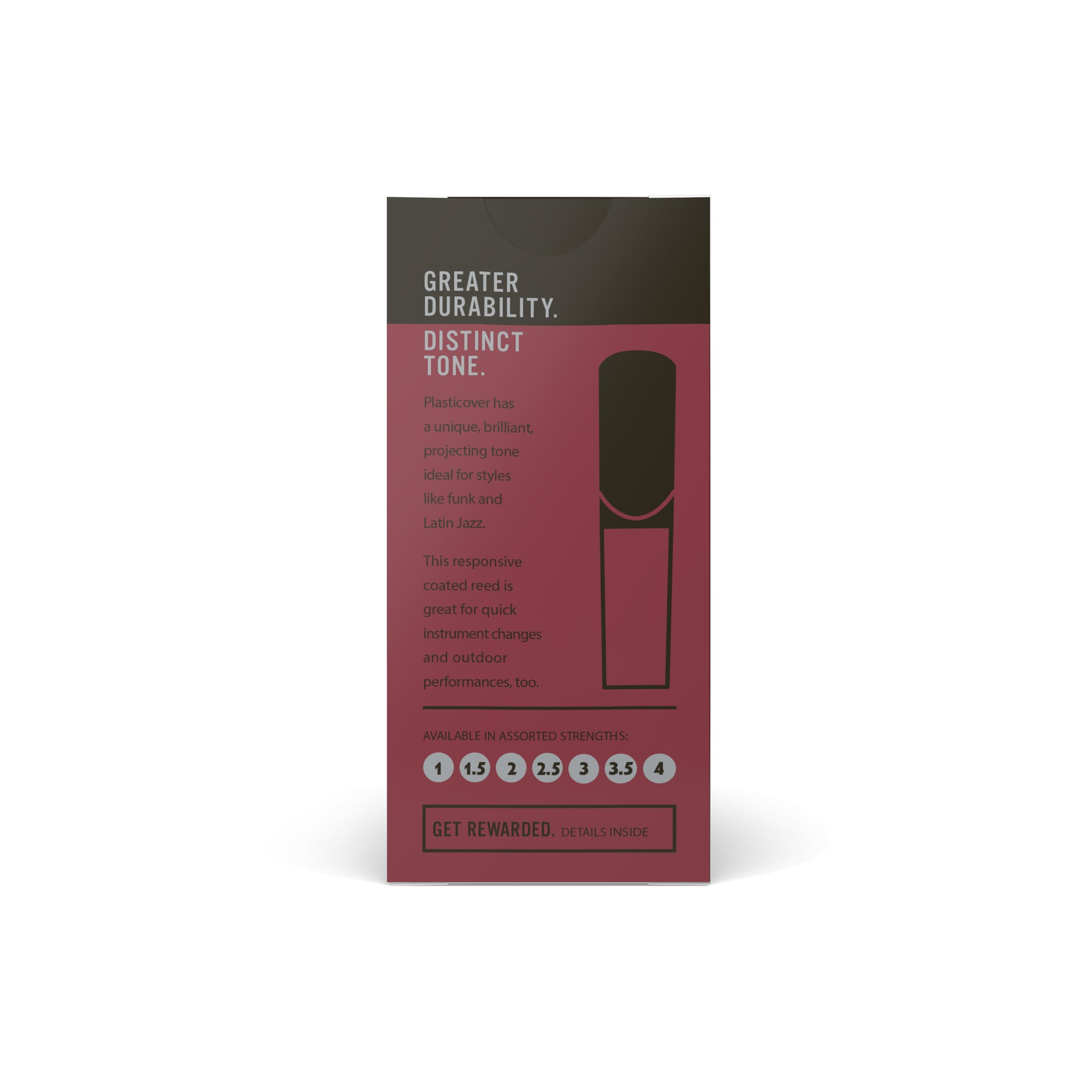 Plasticover by D'Addario Bb Clarinet Reeds, Strength 3.5, 5-pack