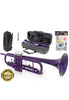 D’Luca 500 Series Purple Standard Bb Trumpet with Professional Case, Cleaning Kit and 1 Year Manufacturer Warranty