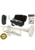 D’Luca 500 Series Silver Plated Standard Bb Trumpet with Professional Case, Cleaning Kit and 1 Year Manufacturer Warranty