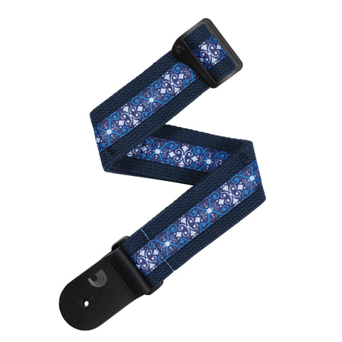 D'Addario Deluxe Cotton Guitar Strap, Blue