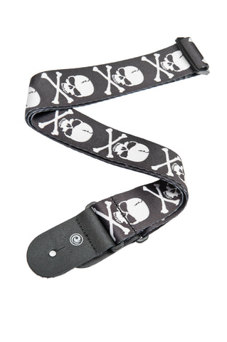 Planet Waves Woven Guitar Strap, Cross Bone Skull