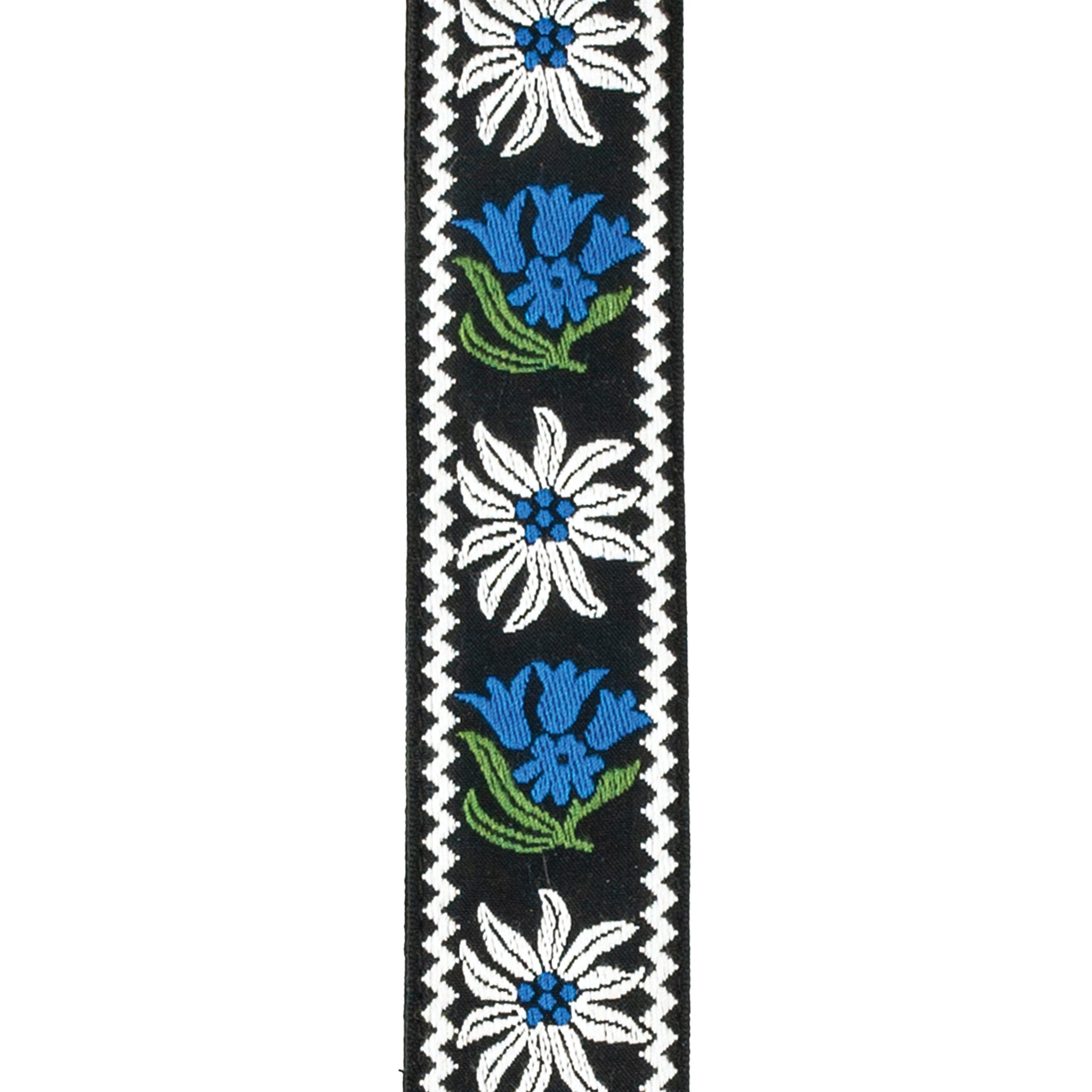 D'Addario Woven Guitar Strap, Peace Love, Black and Blue