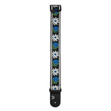 D'Addario Woven Guitar Strap, Peace Love, Black and Blue