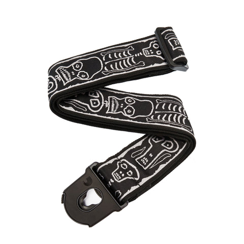 D'Addario Joe Satriani Planet Lock Guitar Strap, Skull N Bones