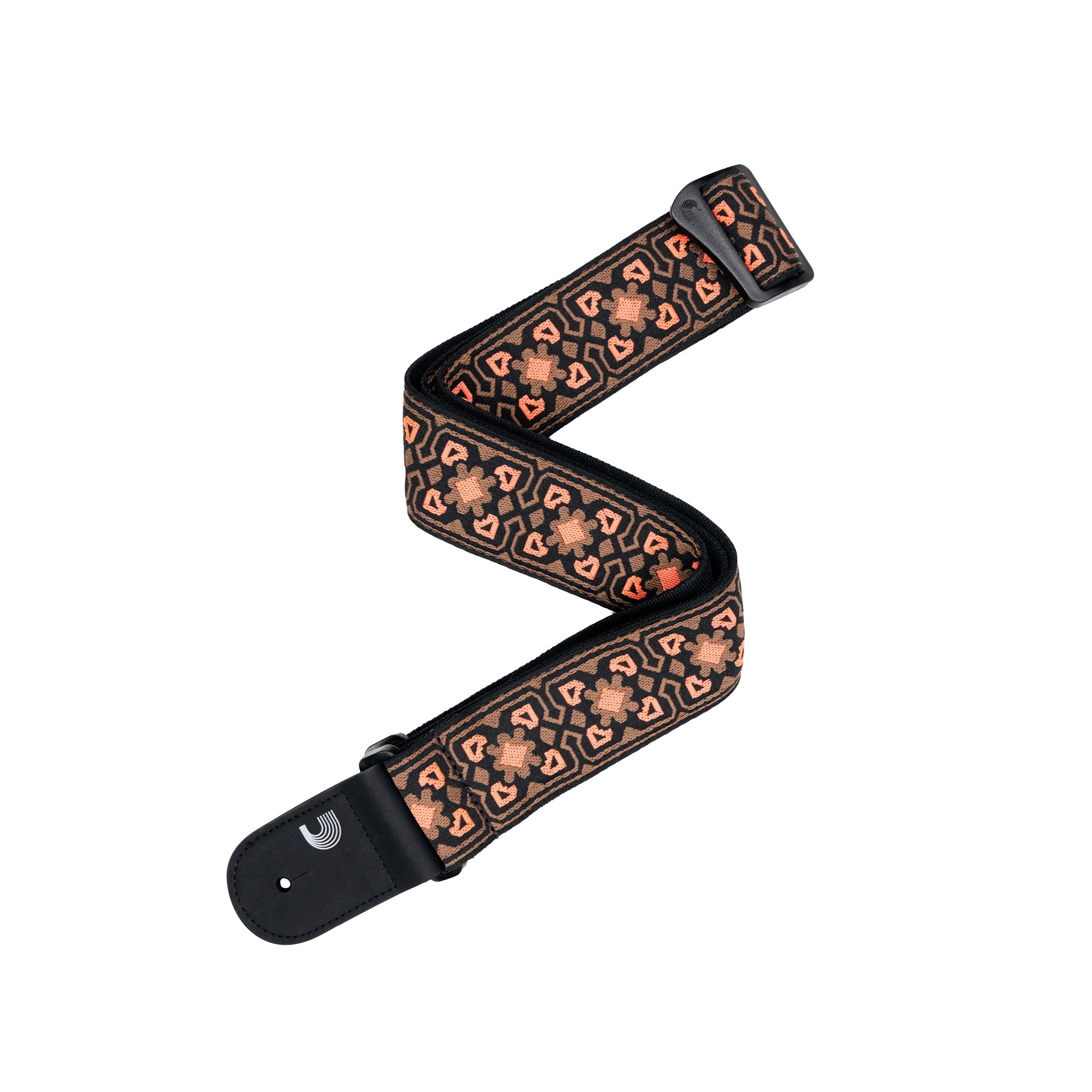 D'Addario Eco-Comfort Woven Guitar Strap, Brown & Orange
