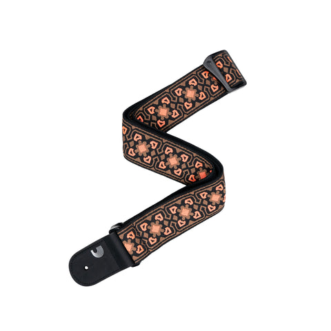 D'Addario Eco-Comfort Woven Guitar Strap, Brown & Orange