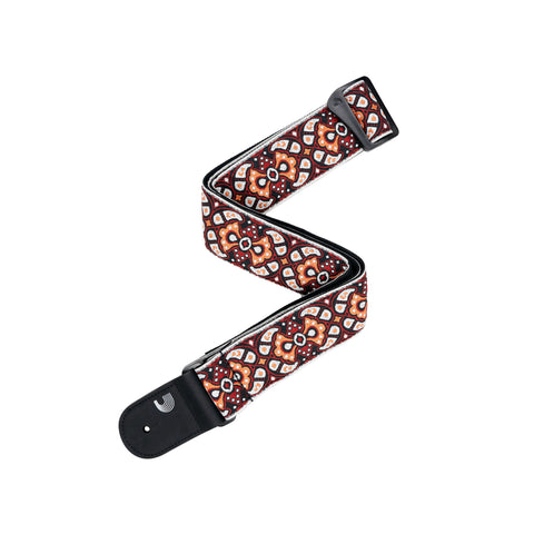 D'Addario Eco-Comfort Woven Guitar Strap, Red & Orange