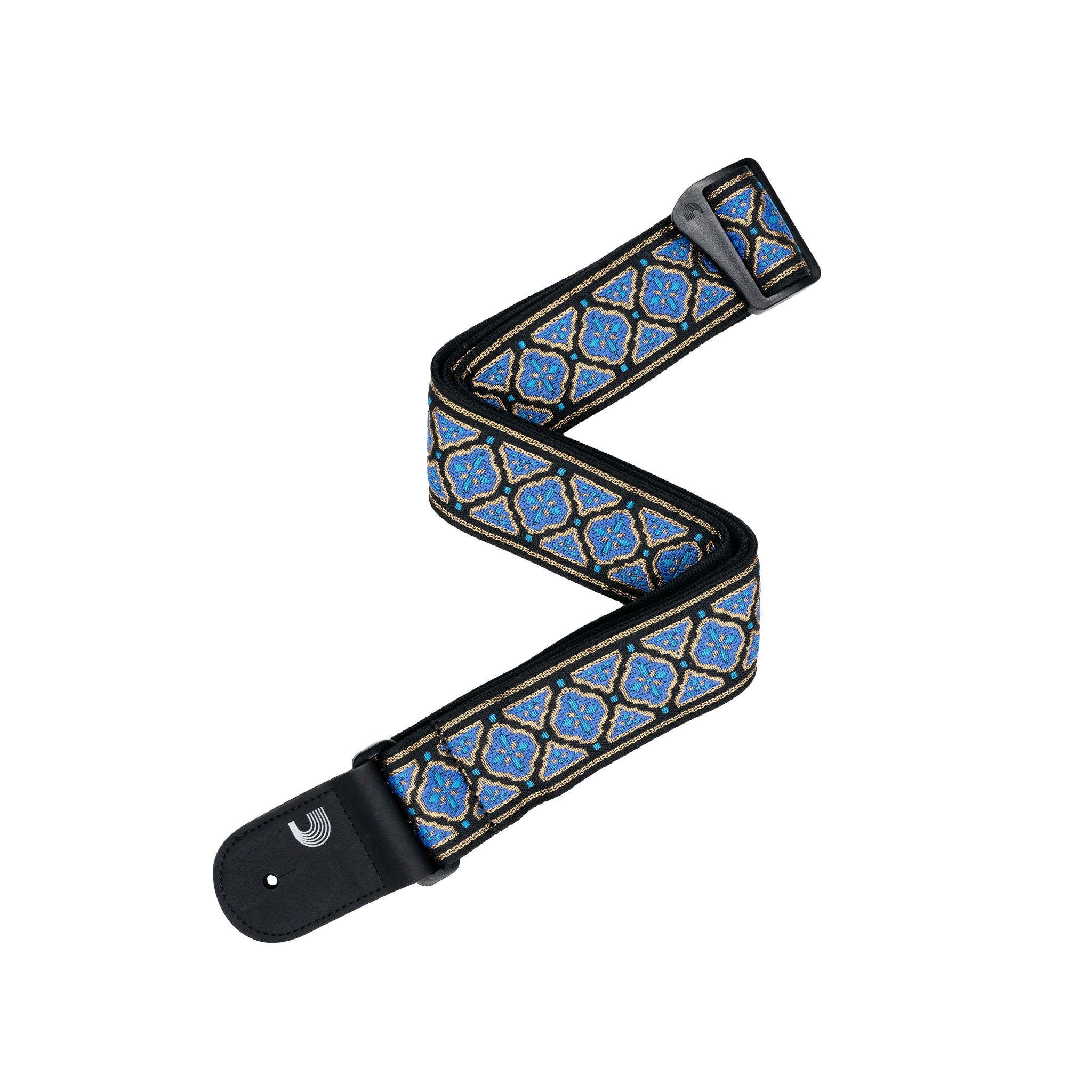 D'Addario Eco-Comfort Woven Guitar Strap, Blue & Gold
