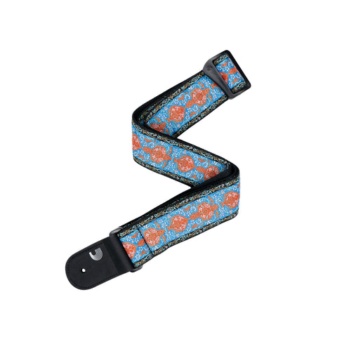 D'Addario Eco-Comfort Woven Guitar Strap, Blue & Orange