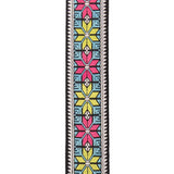 D'Addario Pad Lock Woven Guitar Strap, Parallel Flowers