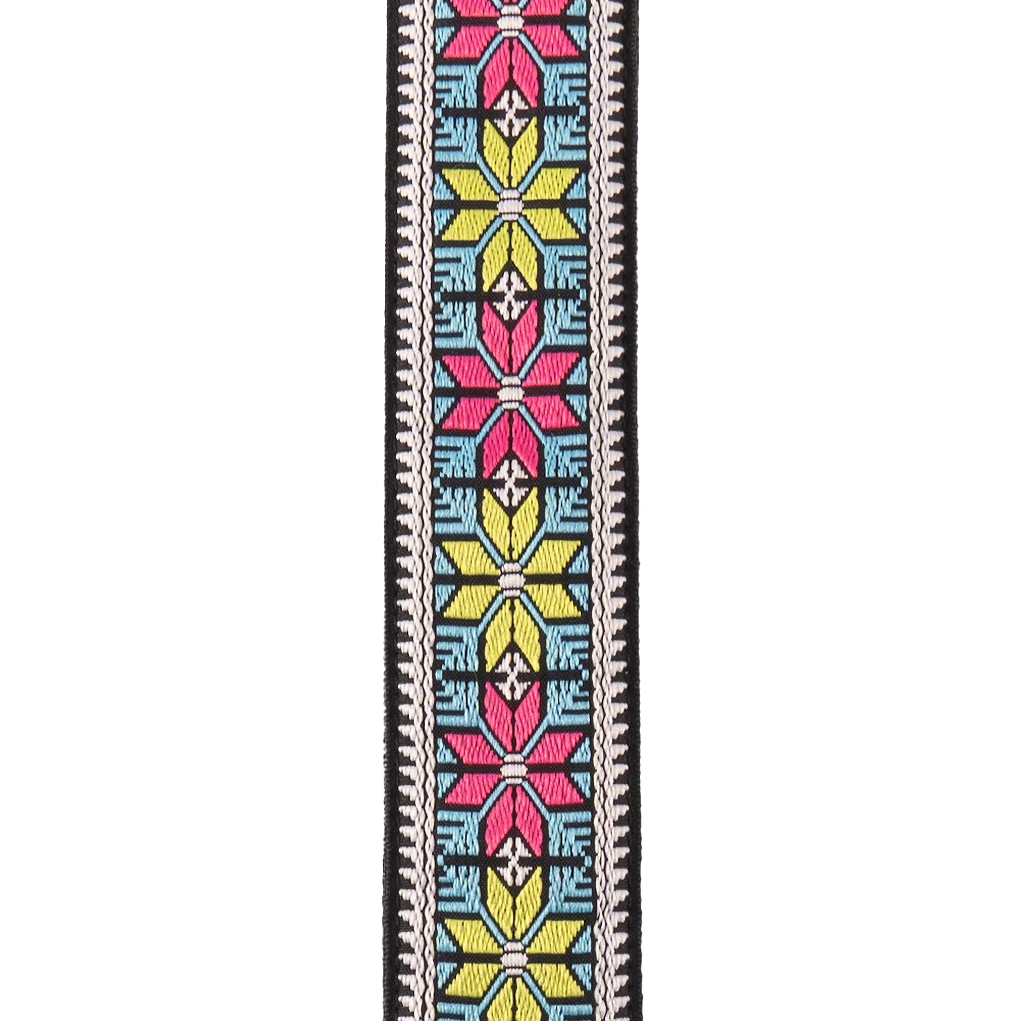 D'Addario Pad Lock Woven Guitar Strap, Parallel Flowers