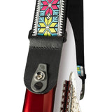 D'Addario Pad Lock Woven Guitar Strap, Parallel Flowers