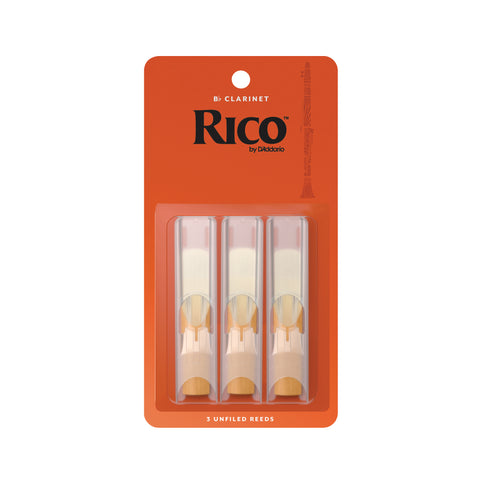 Rico by D'Addario Bb Clarinet Reeds, Strength 3, 3-pack