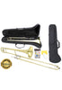 D'Luca 750 Series Gold Brass Bb Tenor Slide Trombone, Professional Case, Cleaning Kit and 1 Year Manufacturer Warranty