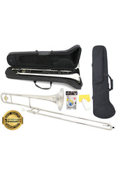 D'Luca 750 Series Nickel Plated Bb Tenor Slide Trombone, Professional Case, Cleaning Kit and 1 Year Manufacturer Warranty