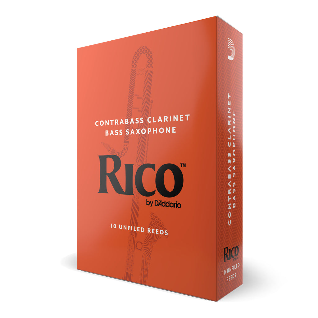 Rico by D'Addario Contra Clarinet/Bass Sax Reeds, Strength 3, 10-pack