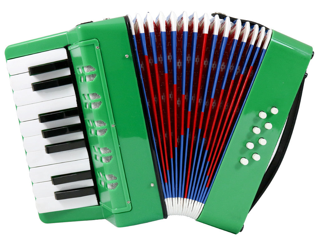 D Luca Kids Piano Accordion 17 Keys 8 Bass Green PlayMusic123