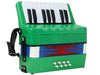 D'Luca Kids Piano Accordion 17 Keys 8 Bass Green