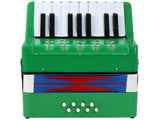 D'Luca Kids Piano Accordion 17 Keys 8 Bass Green