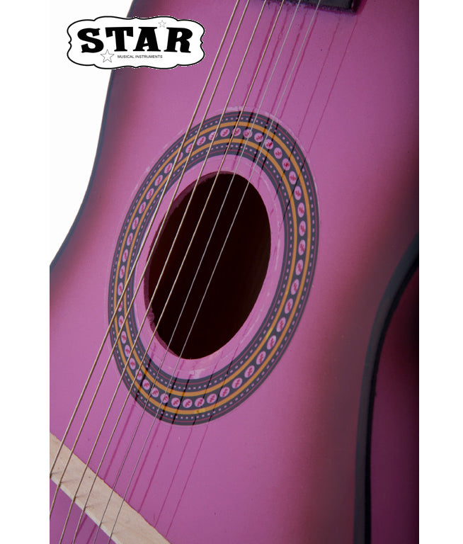 Star Kids Acoustic Toy Guitar 23 Inches Pink Color