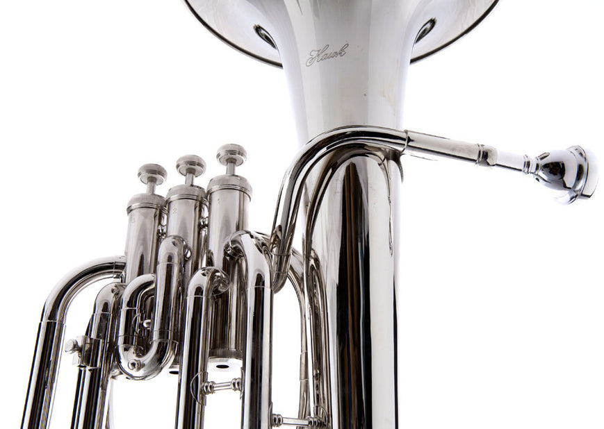 Hawk Nickel Plated Bb Baritone Horn with Case and Mouthpiece