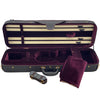 D'Luca Oblong Violin Case Burgandy 4/4