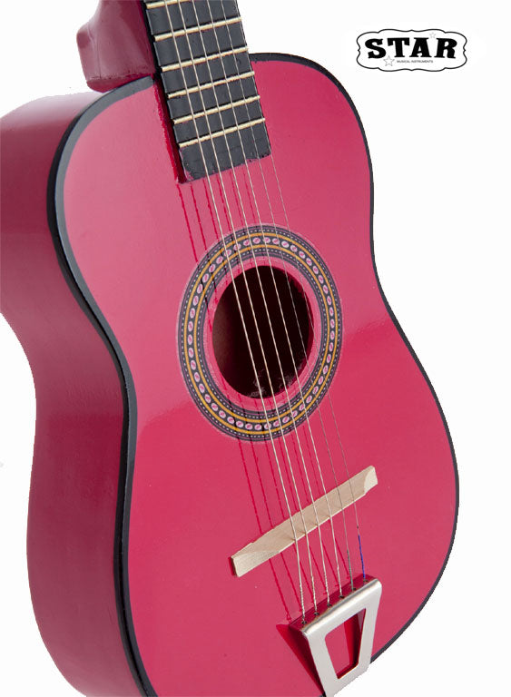 Star Kids Acoustic Toy Guitar 23 Inches Color Hot Pink