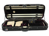 D'Luca Double Violin Case Black-Burgandy