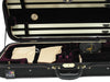 D'Luca Double Violin Case Black-Burgandy