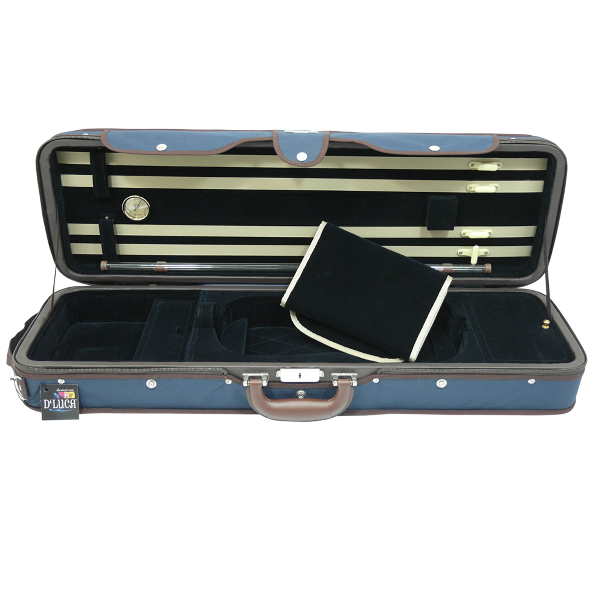 D'Luca Heavy Duty Oblong Violin Case 4/4 Blue-Blue