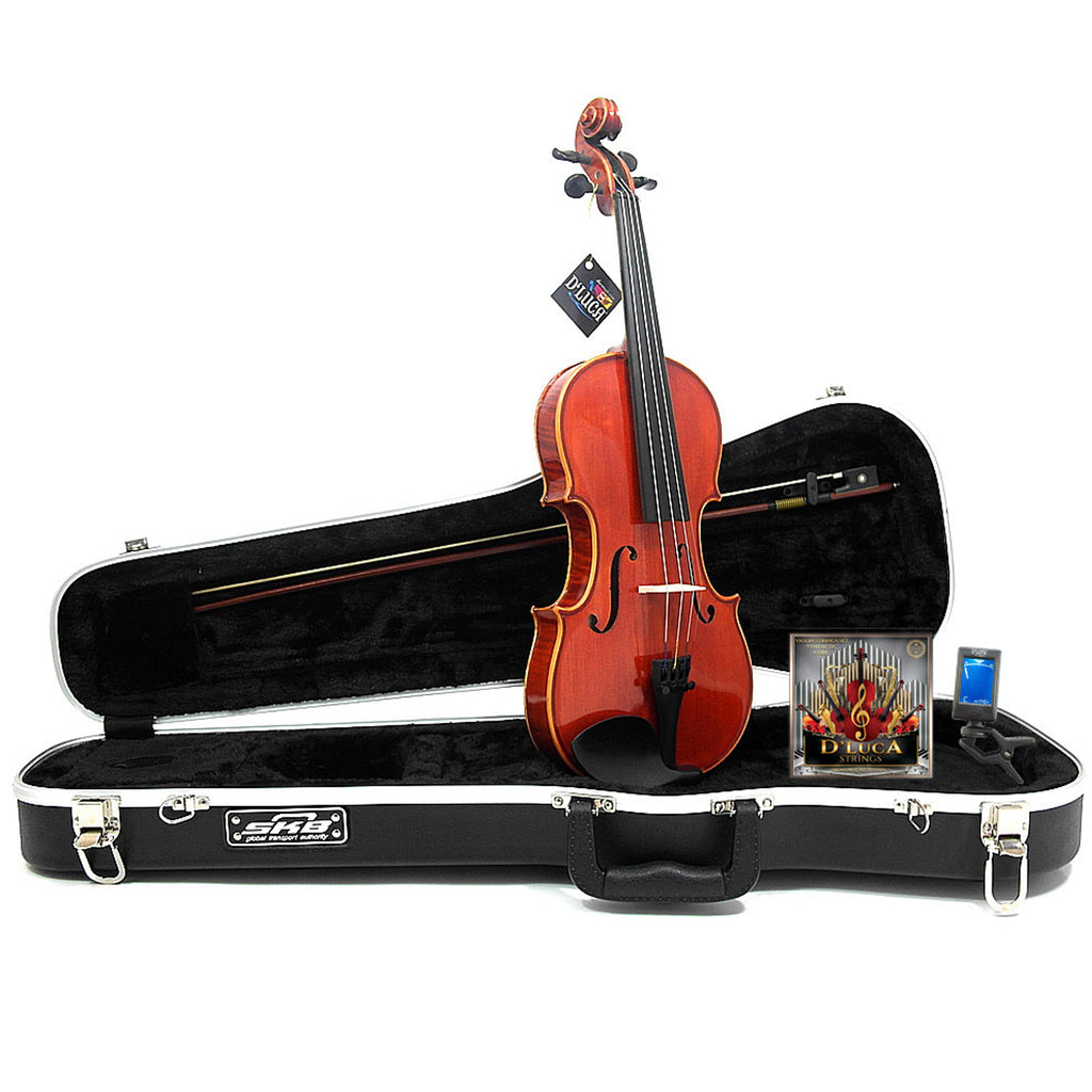 D'Luca Strauss 400 Concerto Violin 4/4 with SKB Molded Case, Strings and Tuner