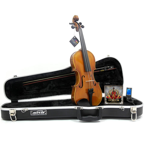 D'Luca Strauss 600 Stanza Violin 4/4 with SKB Molded Case, Dominant Strings and Tuner