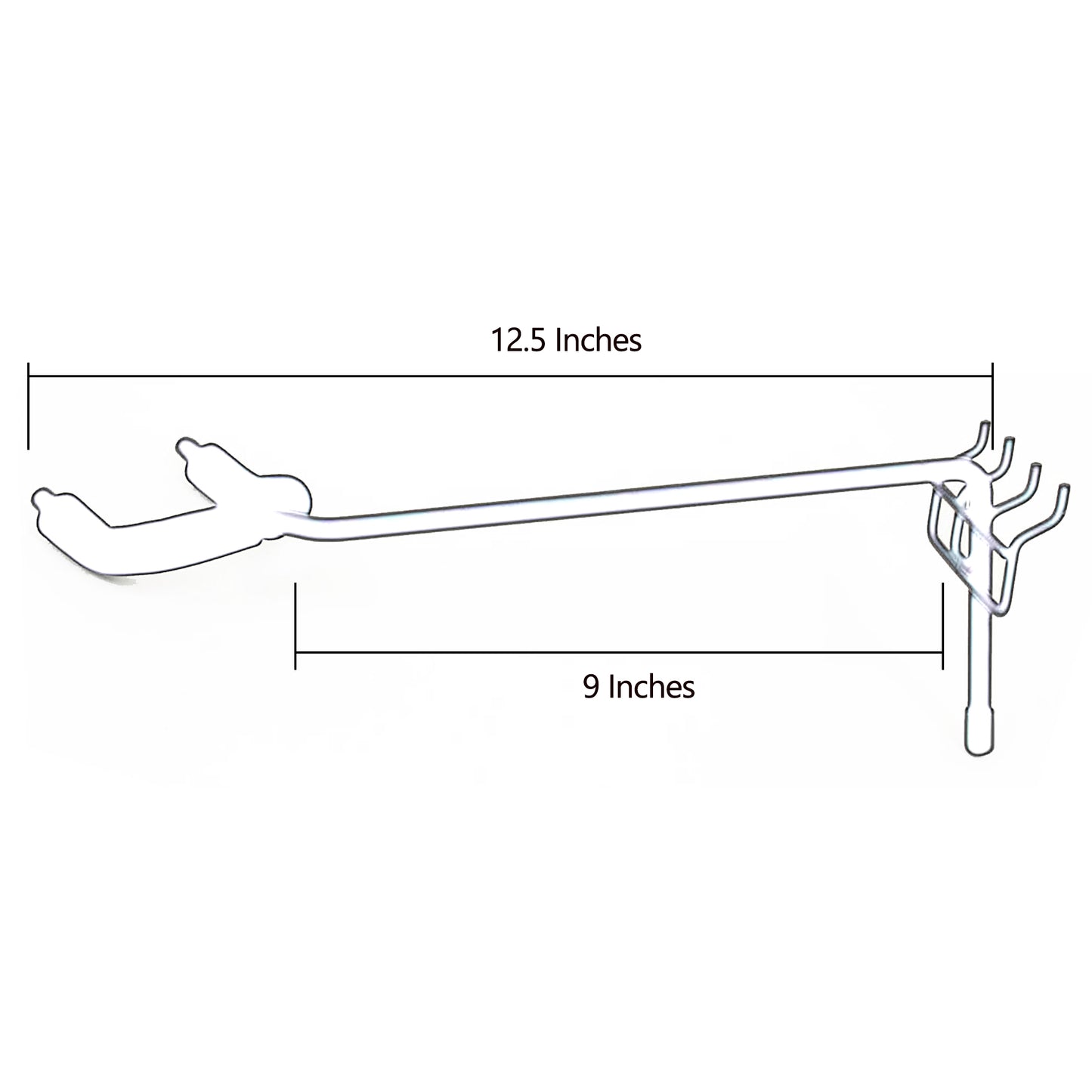 D'Luca 9" Left Facing Fixed Angle Guitar Hanger Fits Slatwall And Peg Wall