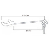 D'Luca 9" Left Facing Fixed Angle Guitar Hanger Fits Slatwall And Peg Wall