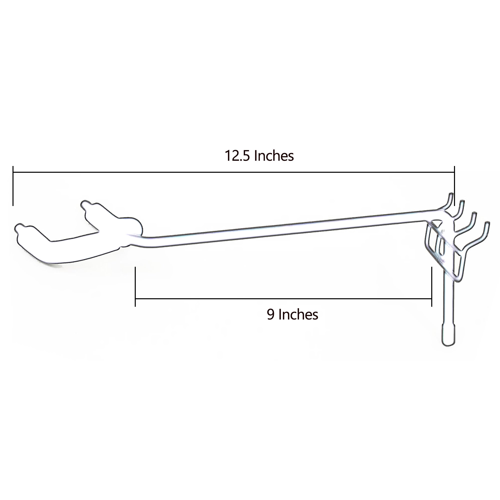 D'Luca 9" Left Facing Fixed Angle Guitar Hanger Fits Slatwall And Peg Wall