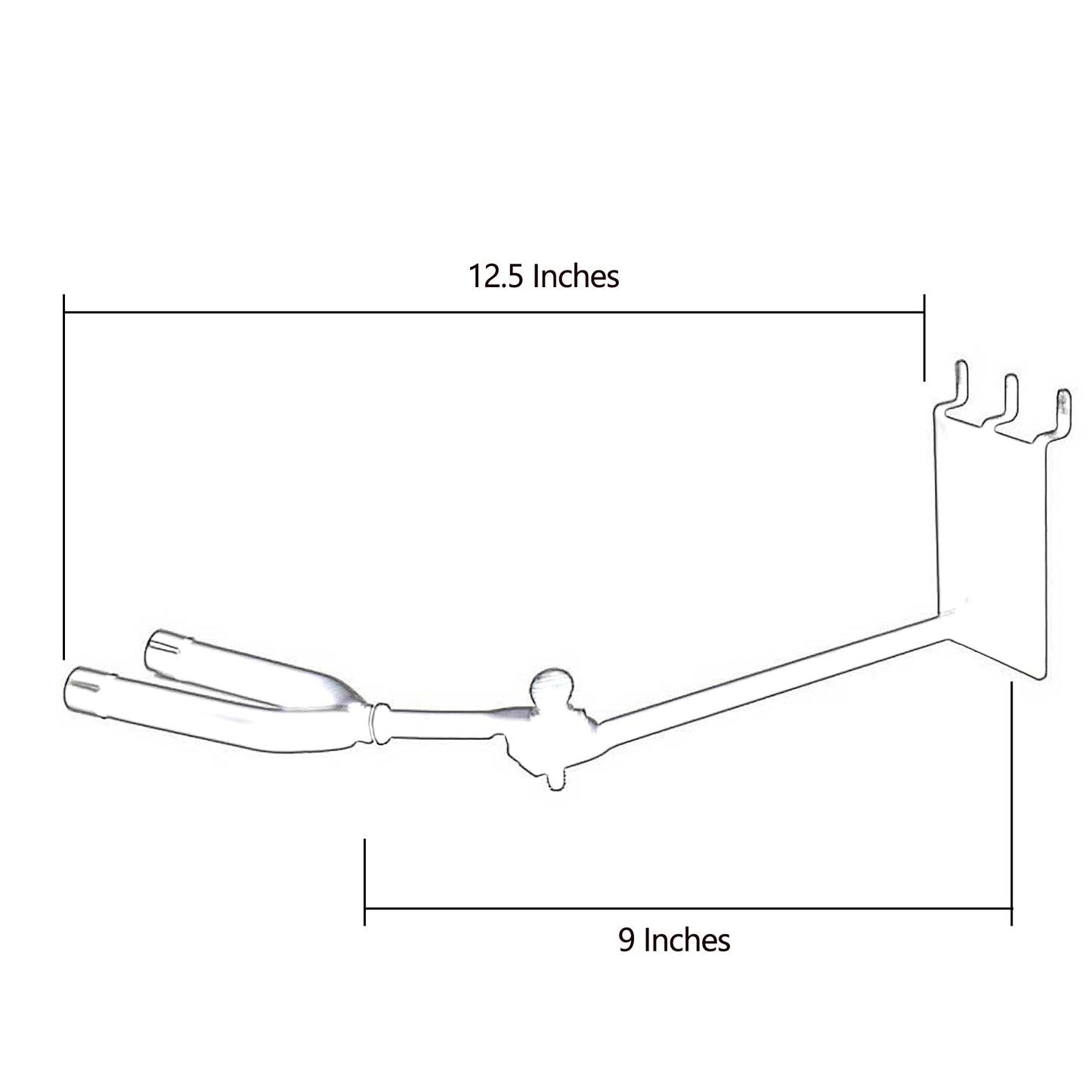 D'Luca 9" Banjo Hanger, Adjustable Fits Slatwall And Peg Wall