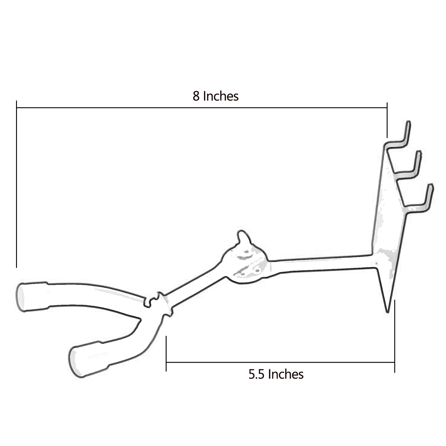 D'Luca 5.5" Ukulele/Mandolin Holder, Adjustable Fits Slatwall And Peg Wall