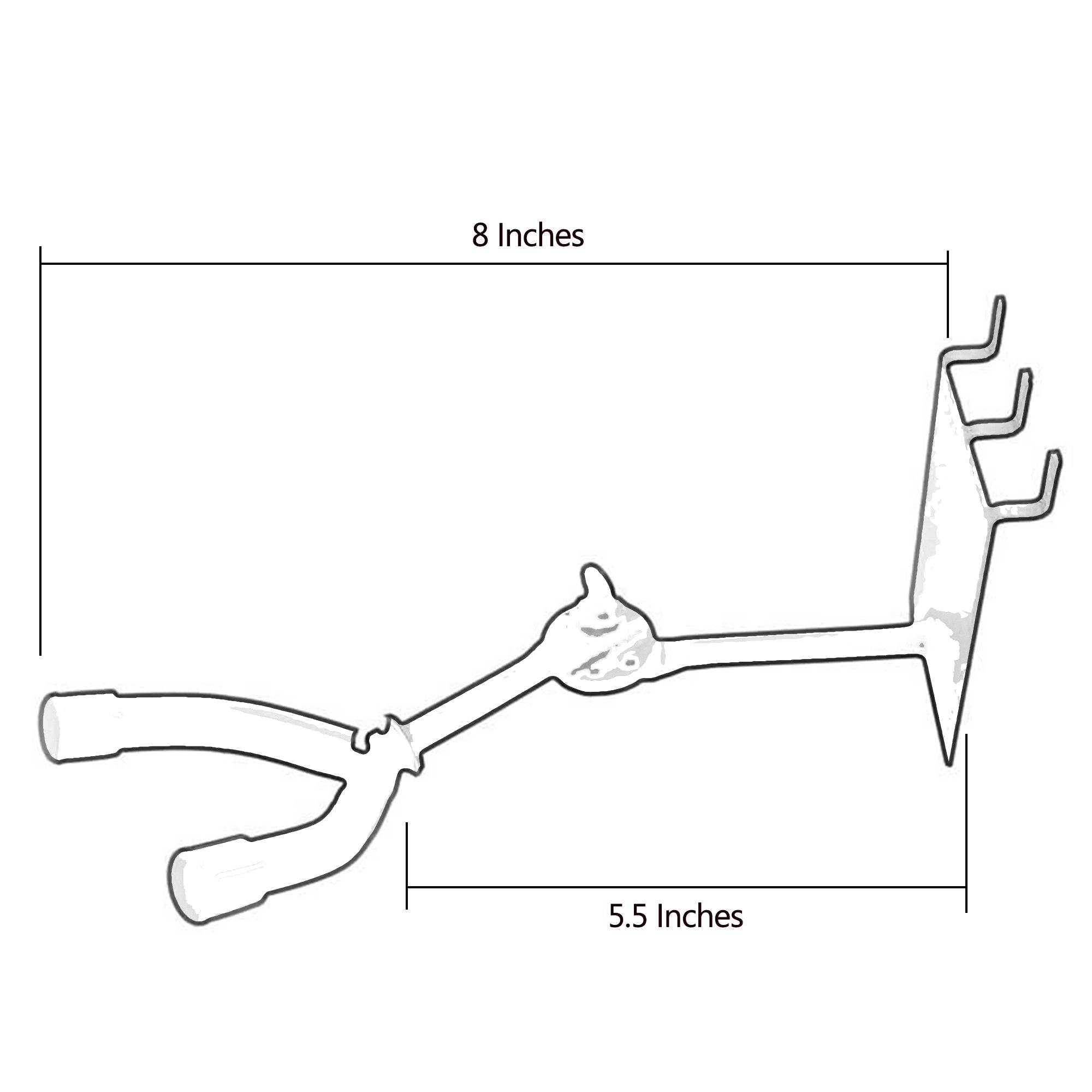 D'Luca 5.5" Ukulele/Mandolin Holder, Adjustable Fits Slatwall And Peg Wall