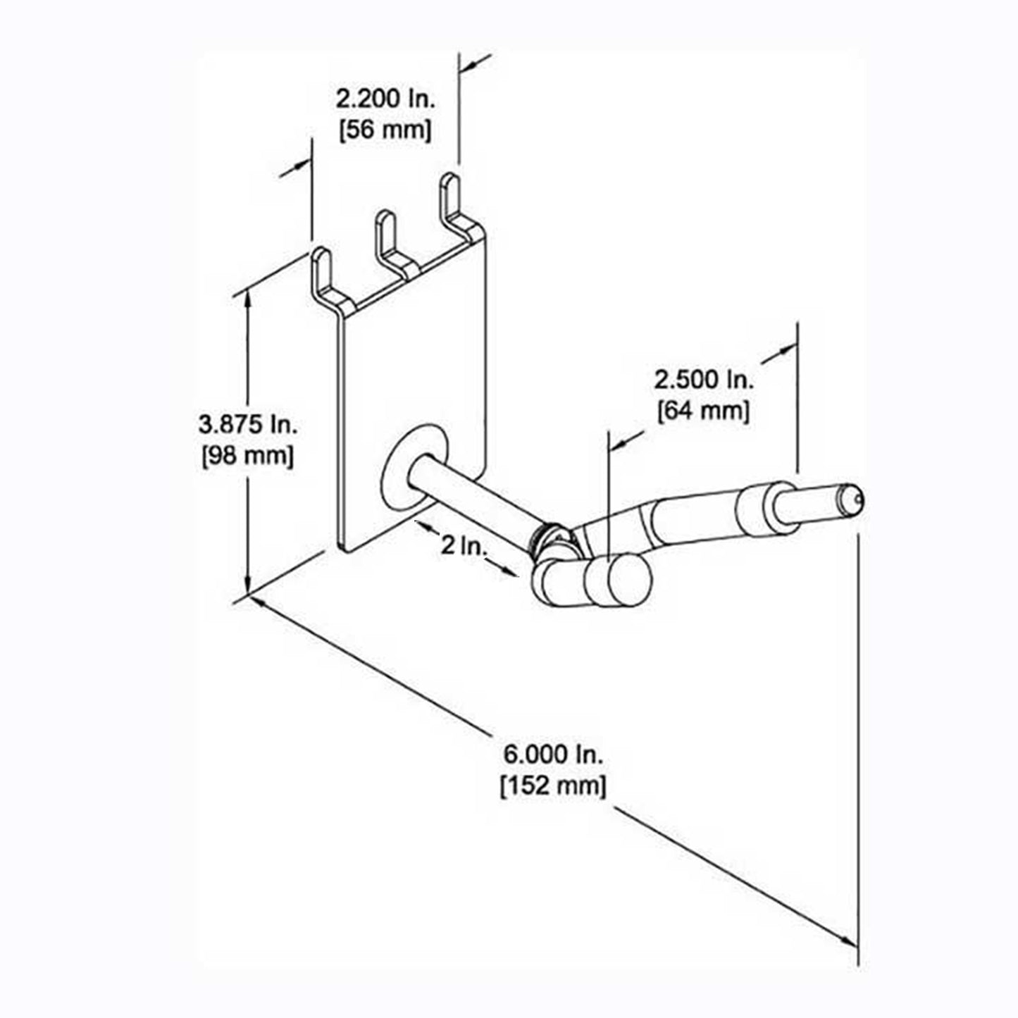D'Luca 2" Violin/Viola Hanger w/Bow Holder  Fits Slatwall And Peg Wall