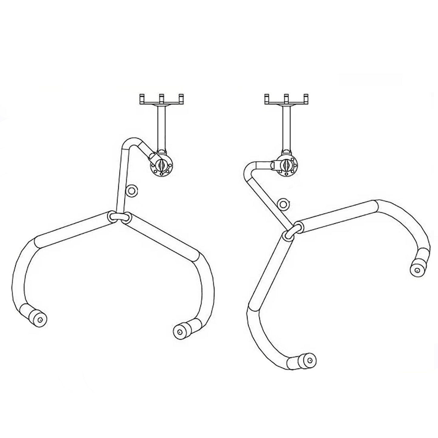 D'Luca 2" French Horn Holder Adjustable Fits Slatwall And Peg Wall