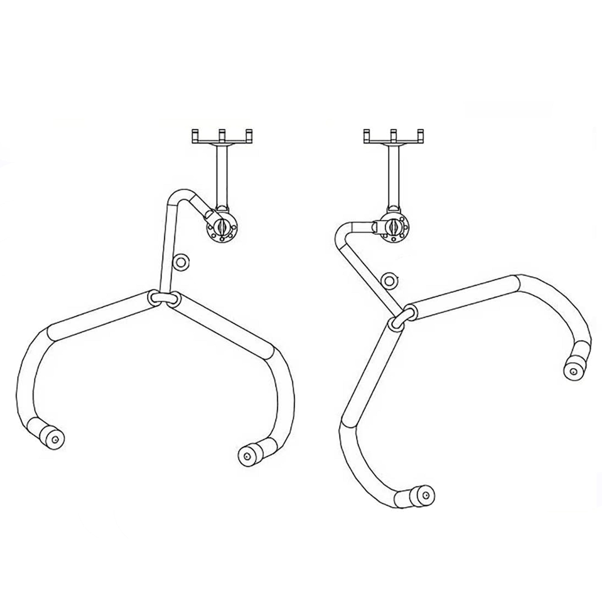 D'Luca 2" French Horn Holder Adjustable Fits Slatwall And Peg Wall