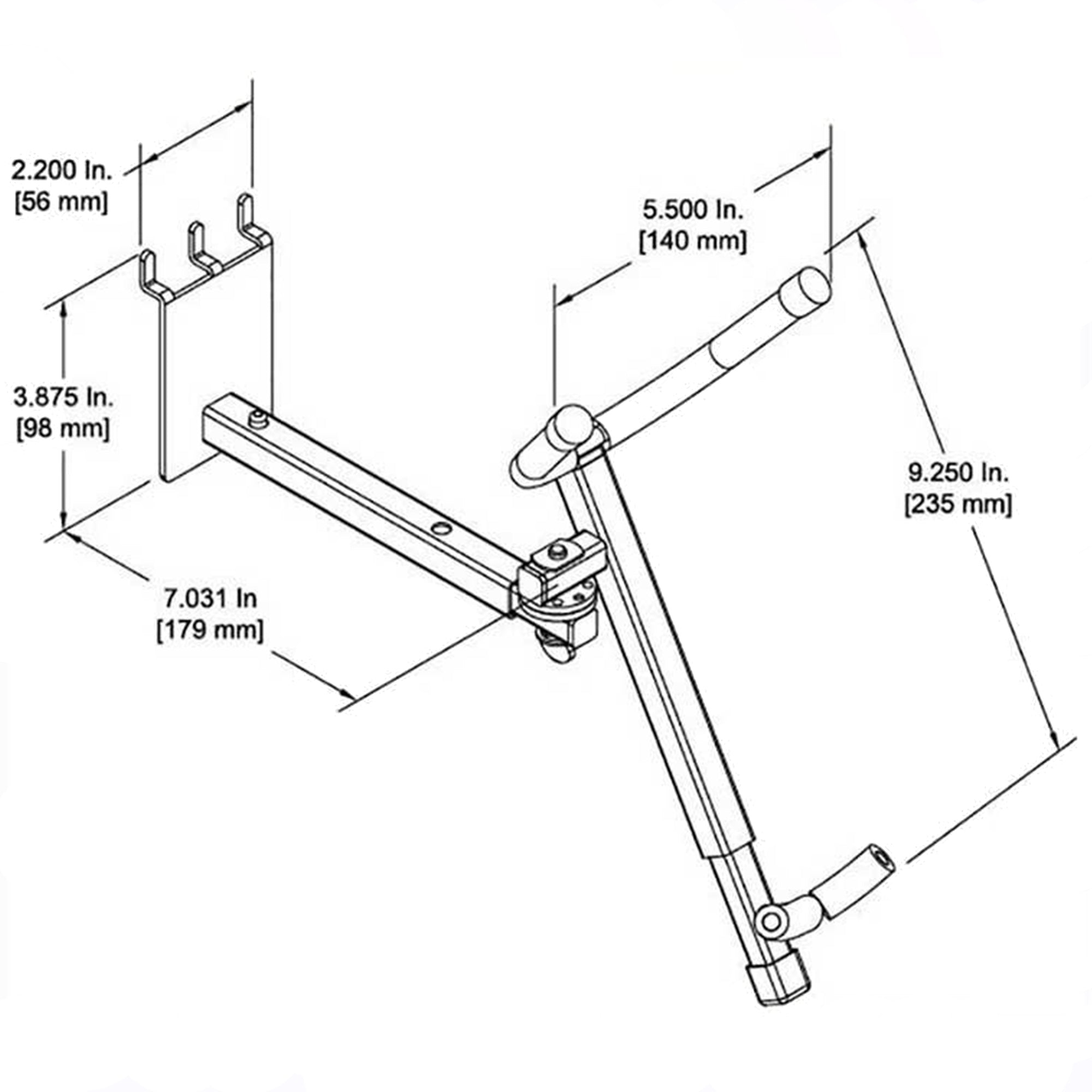 D'Luca Adjustable Alto / Tenor Sax Holder Fits Slatwall And Peg Wall