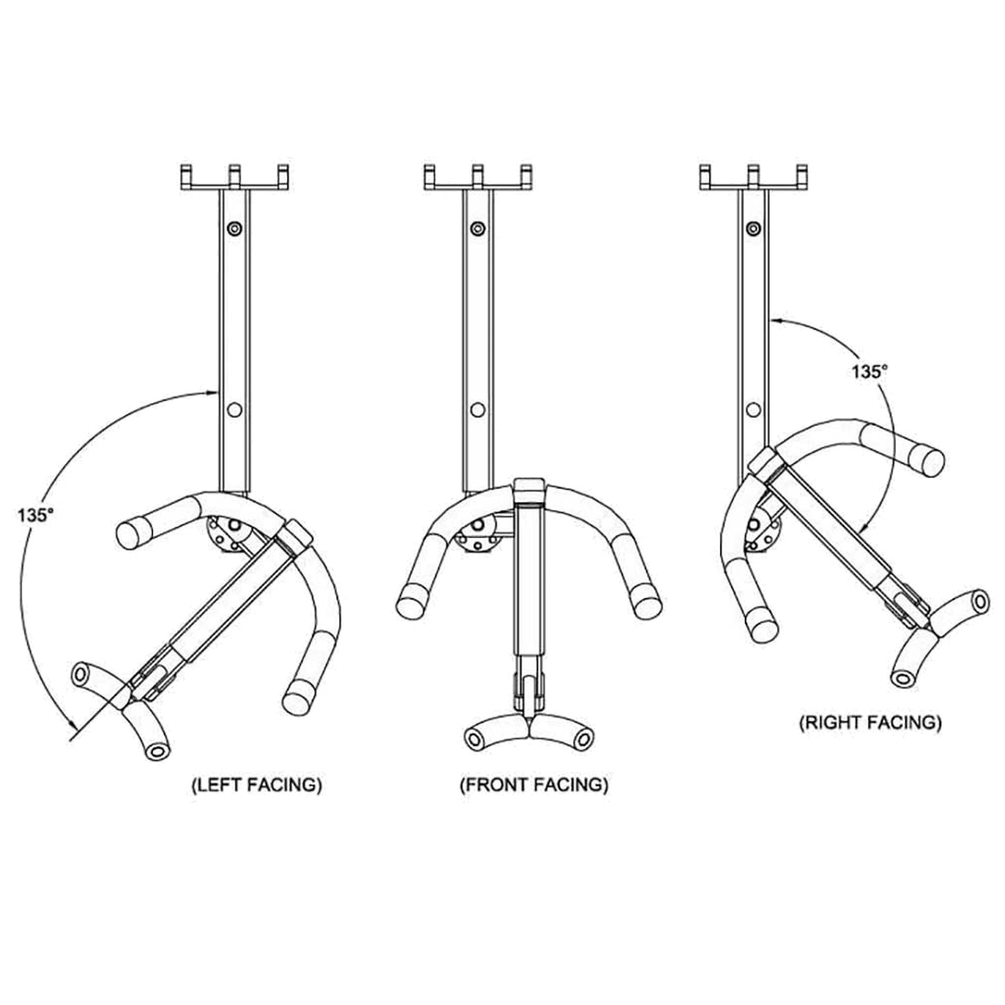 D'Luca Adjustable Alto / Tenor Sax Holder Fits Slatwall And Peg Wall