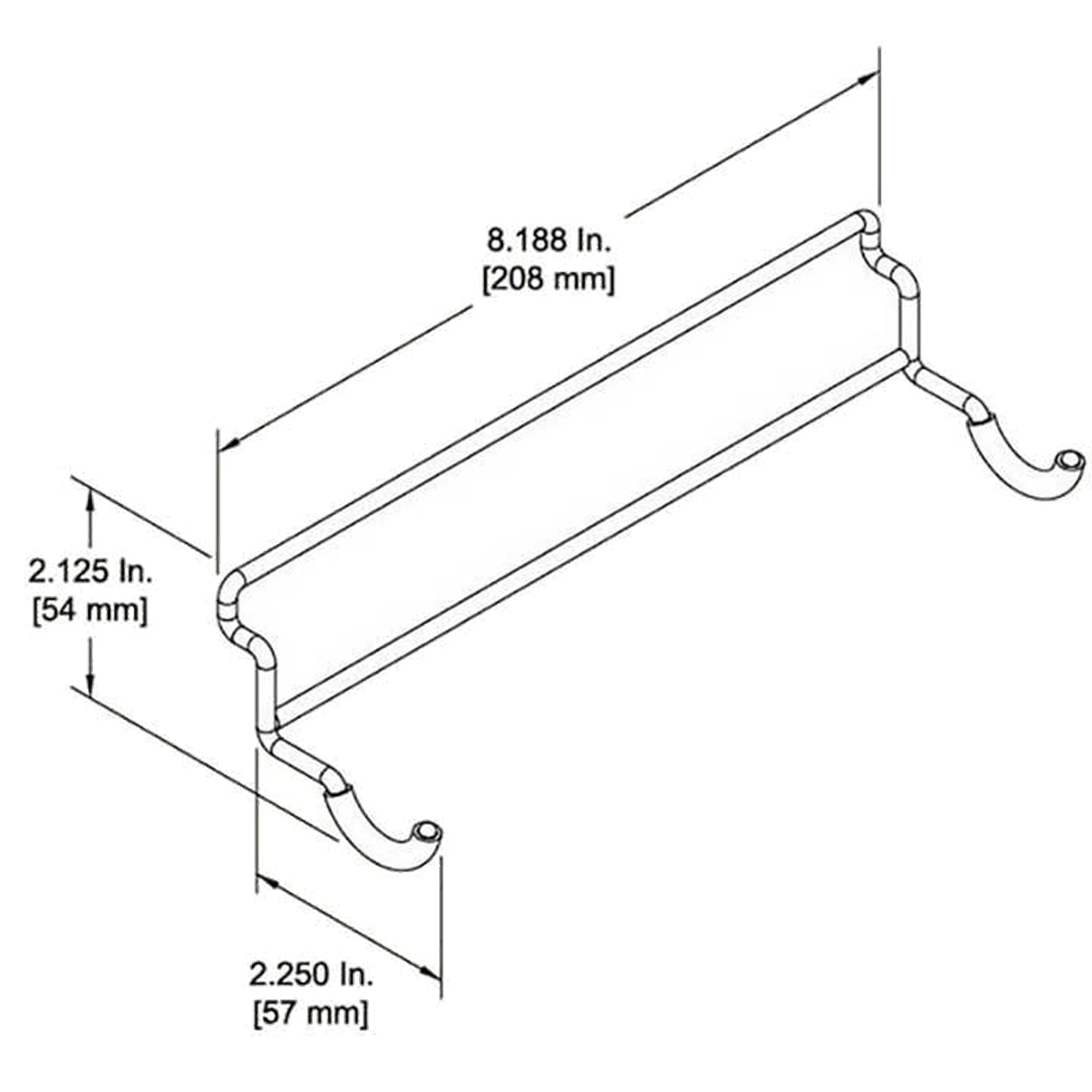 D'Luca Wire, Horizontal Flute Holder Fits Slatwall