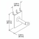 D'Luca 3" Padded Hook Fits Slatwall And Peg Wall