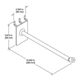 D'Luca 10" Padded Hook Fits Slatwall And Peg Wall