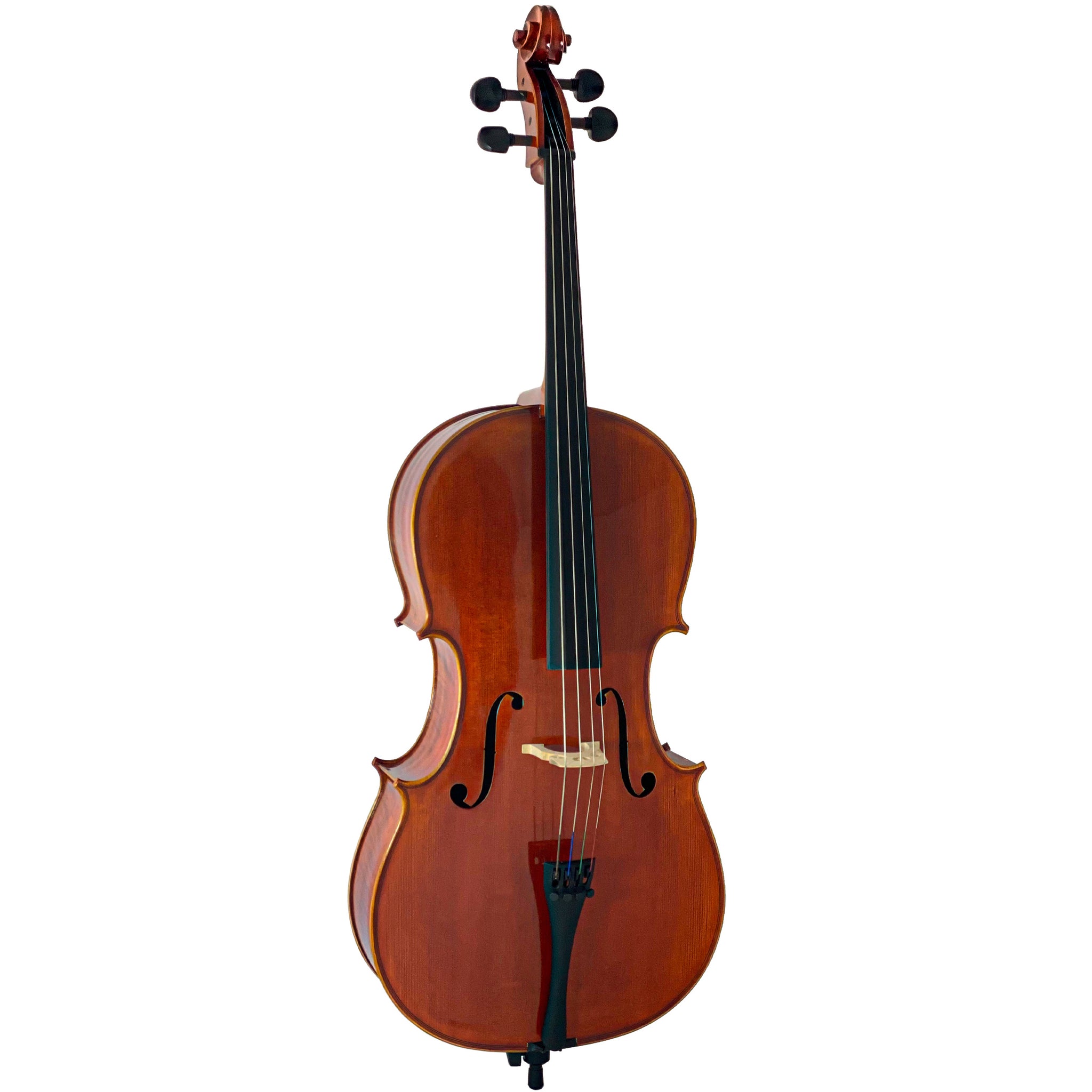 D’Luca Student Ebony Fitted Cello With Padded Gig Bag, Bow, Rosin, 4/4 Full Size