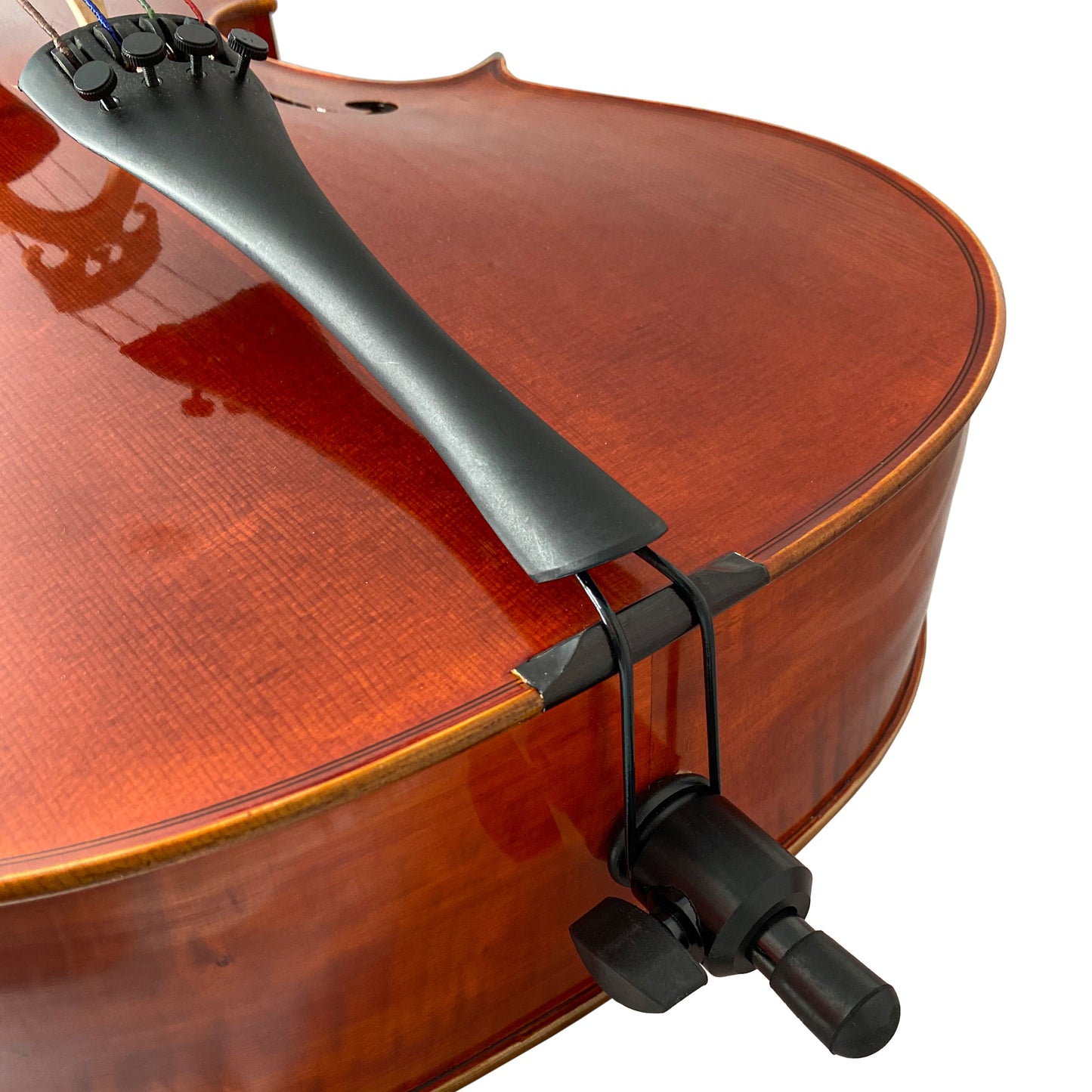D’Luca Student Ebony Fitted Cello With Padded Gig Bag, Bow, Rosin, 1/2 Half Size