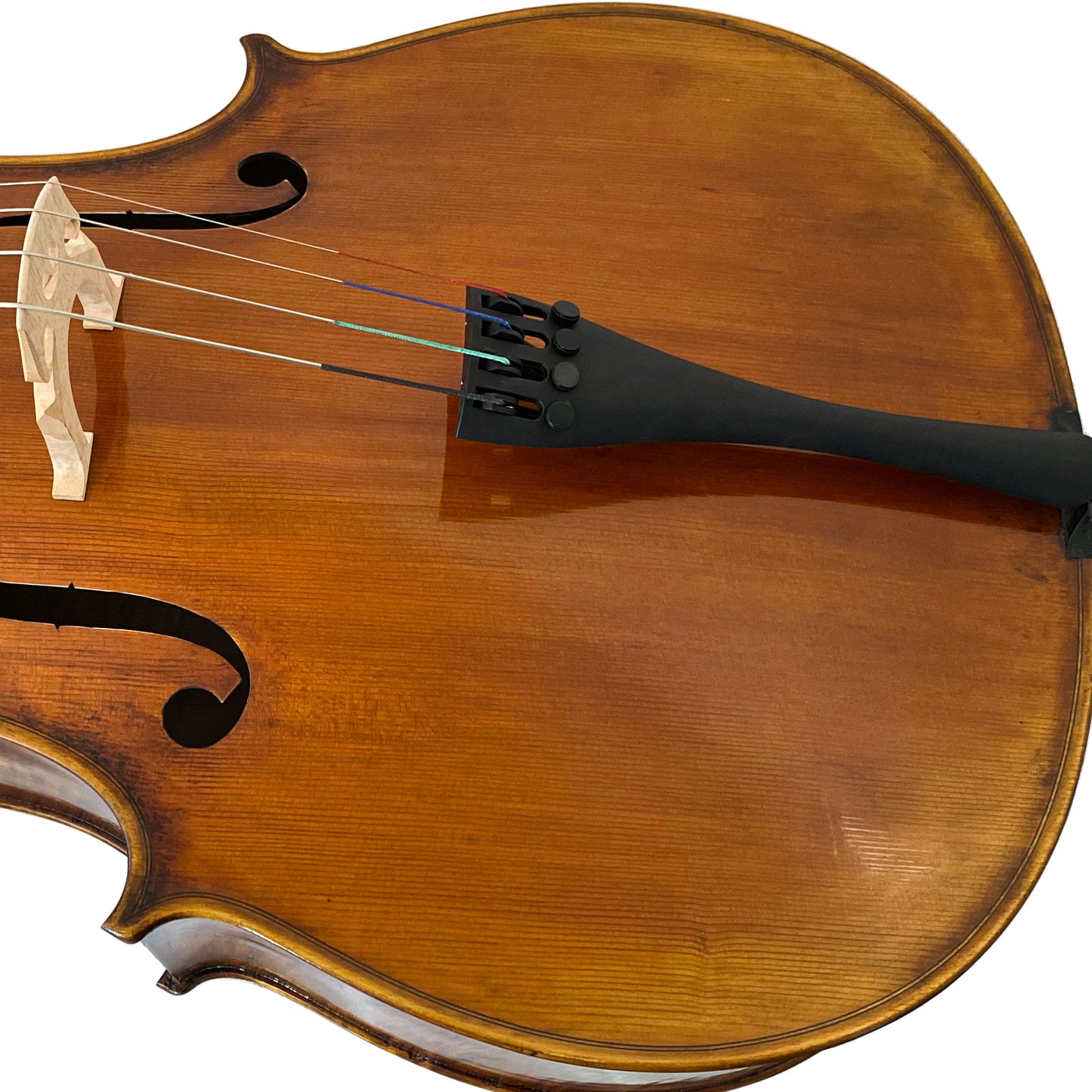 D’Luca Flamed Cello Outfit With Ebony fittings And Antique Finish, 1/2  Size